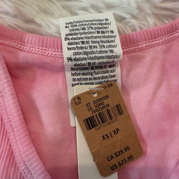 NWT Victoria's Secret Pink Crop Tank Top with Built in Bra and Panty Bundle - Picture 6 of 7